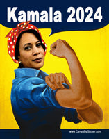 Kamala 2024 with Rosie the Riveter Theme Bumper Sticker OR Bumper Magnet