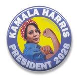Kamala Harris President 2028 Rosie the Riveter BUTTON (pin-back) 2.25-in. Diam.