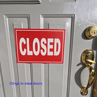 Closed (White Letters on Red) Flexible Magnet