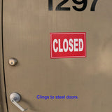 Closed (White Letters on Red) Flexible Magnet