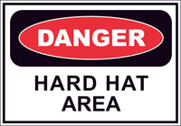 Danger Hard Hat Area Sticker OR Magnet