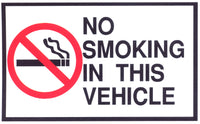 No Smoking in This Vehicle Sticker OR Magnet (Small)