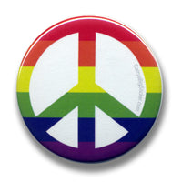 Peace Rainbow BUTTON (pin-back) 2.25-in. Diam.
