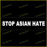Bumper Sticker or Bumper Magnet says, Stop Asian Hate.